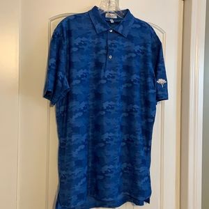 Men’s polo- Peter Millar- sz medium- blue camo